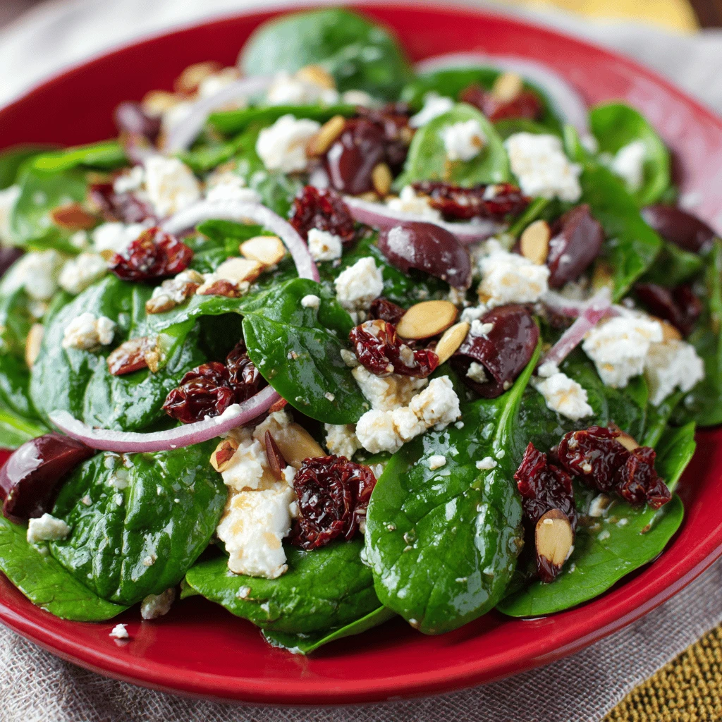 Spinach and Feta Salad with Lemon Dressing