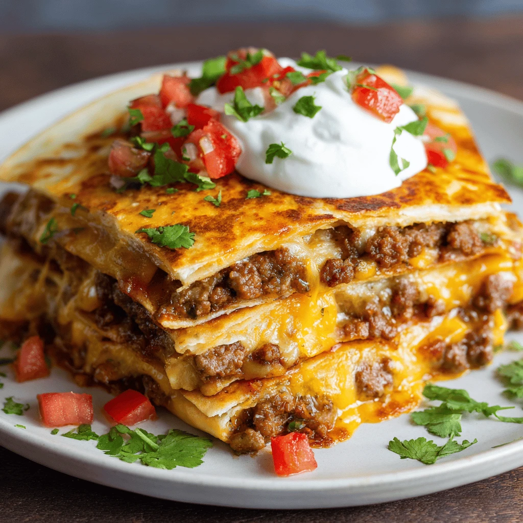 Beef and Cheese Quesadilla Bake