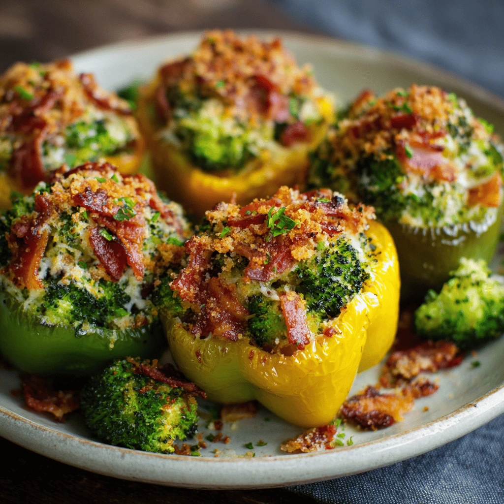 Broccoli and Bacon Stuffed Peppers