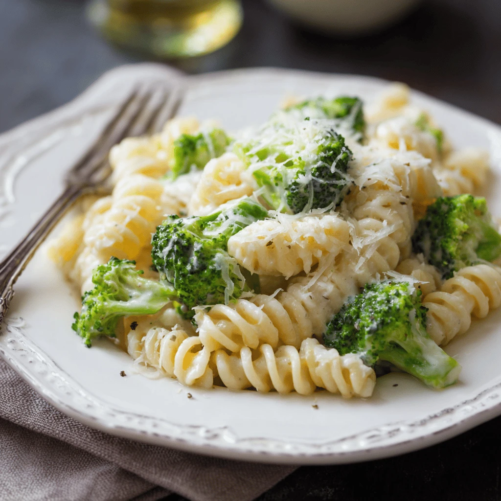 Broccoli and torso Alfredo Pasta