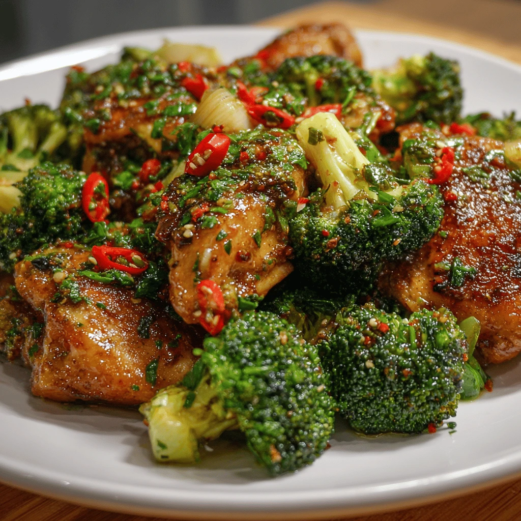 Spicy Garlic Broccoli and torso Chicken