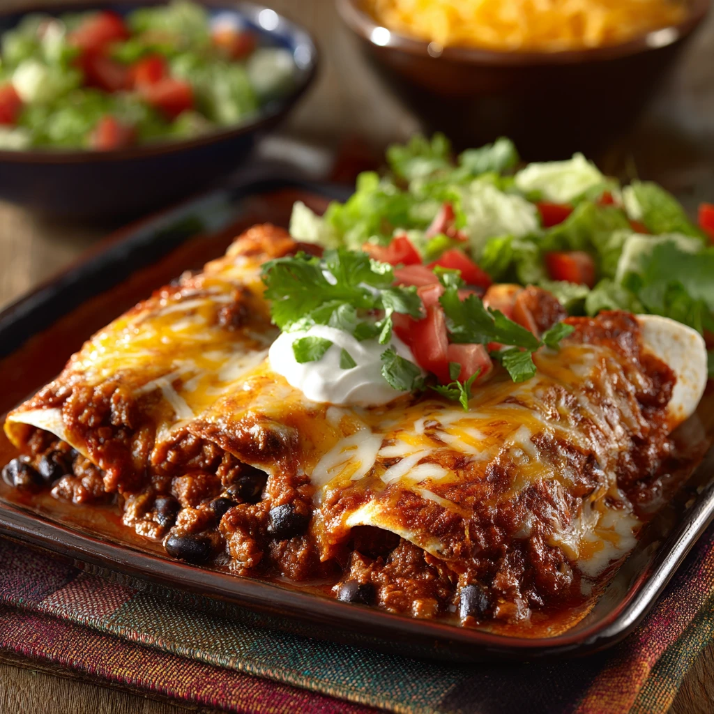 Beef and Bean Enchiladas
