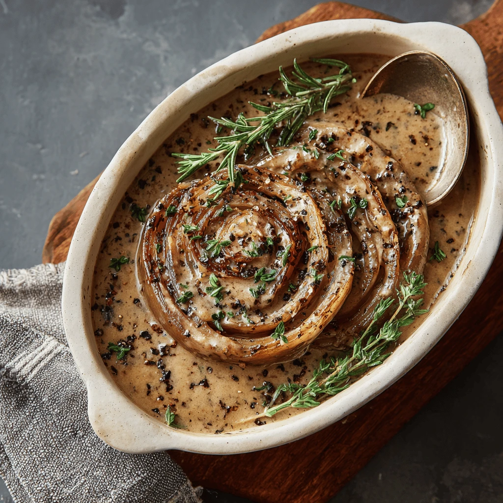 Creamy Mushroom and Onion Gravy for Thanksgiving