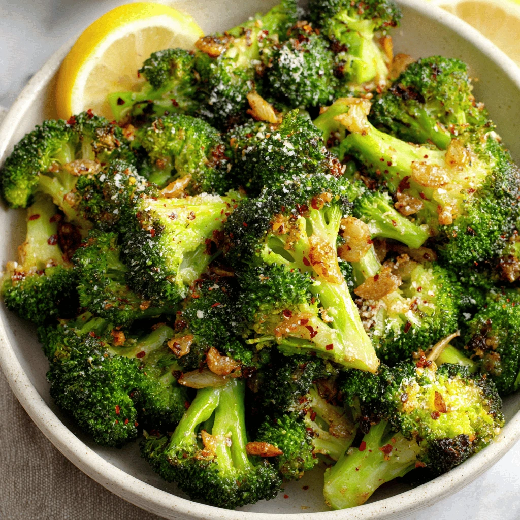 Crispy Air Fryer Garlic Broccoli