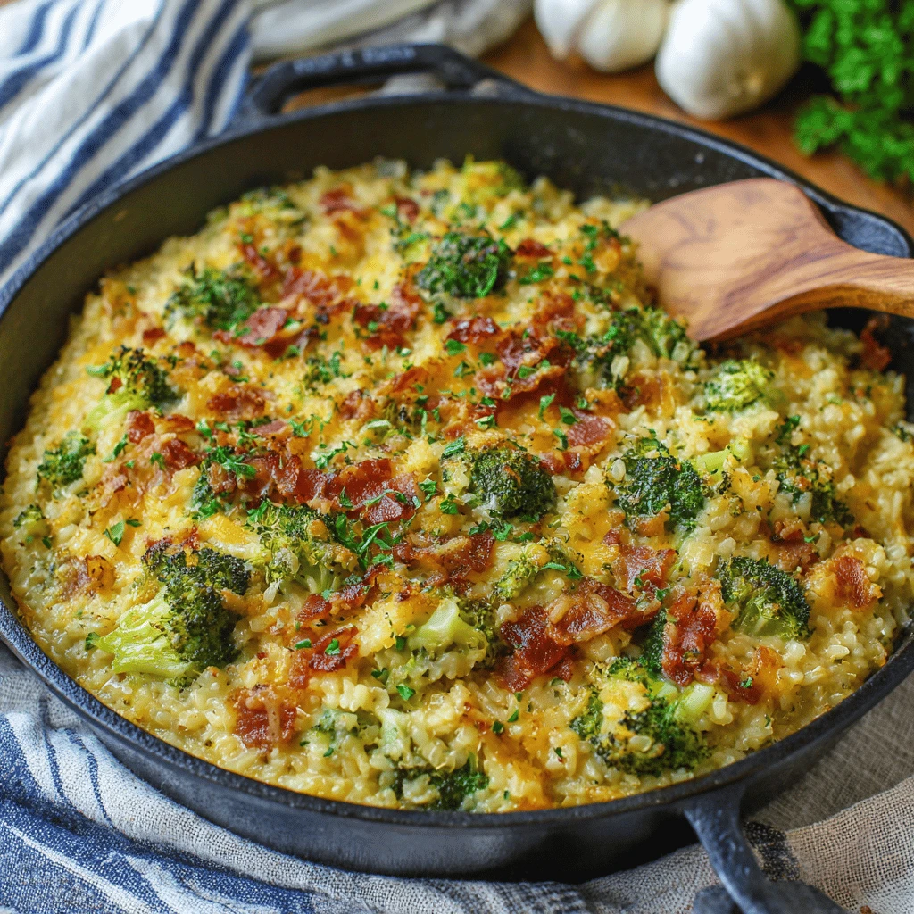 Broccoli and Rice Casserole with Bacon