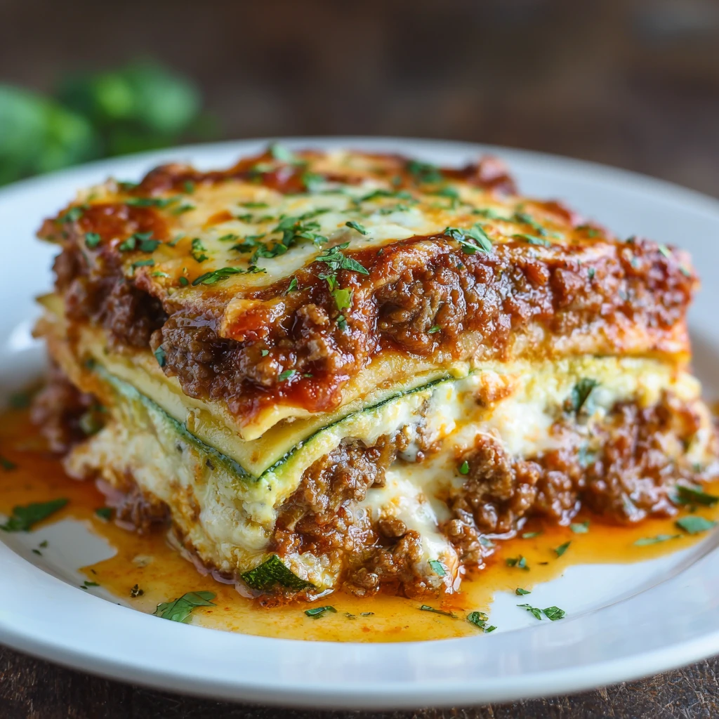 Ground Beef and Zucchini Lasagna