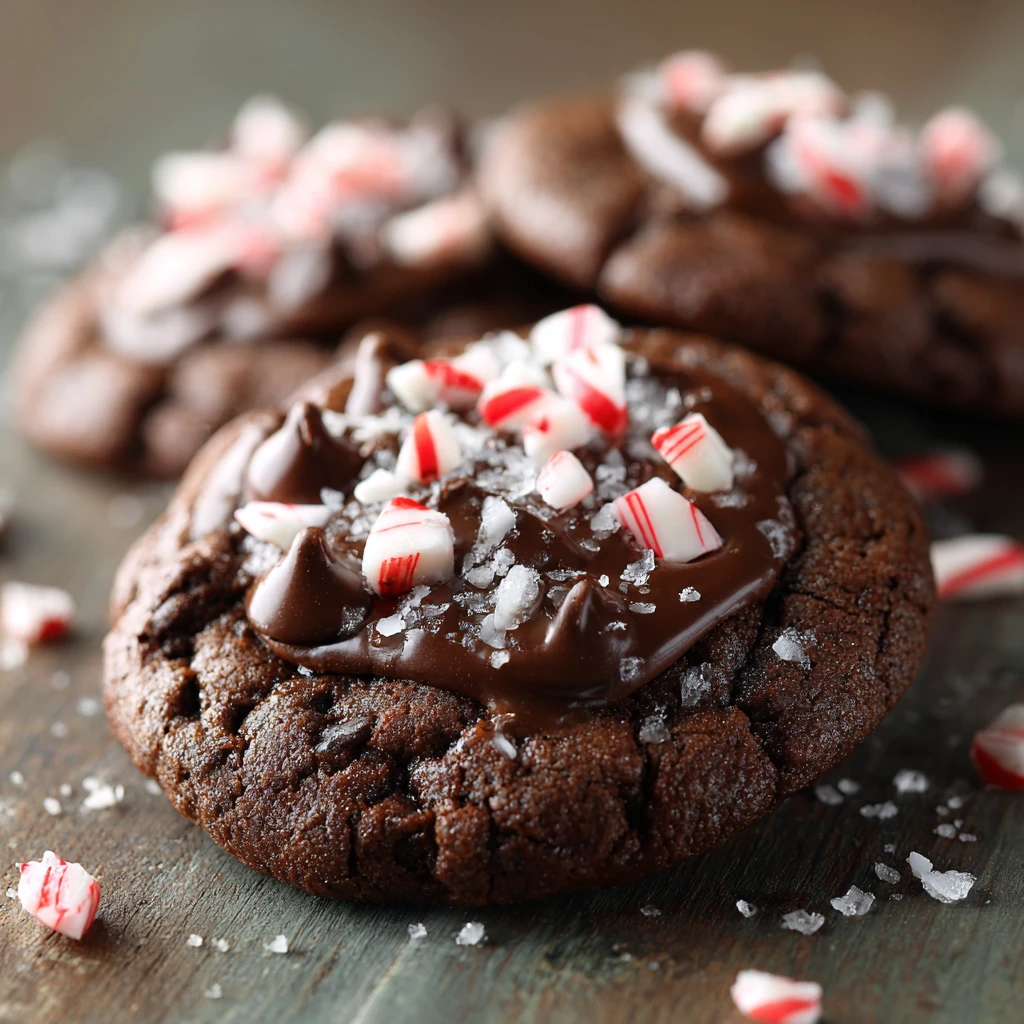 Chocolate Peppermint Brownie Cookies