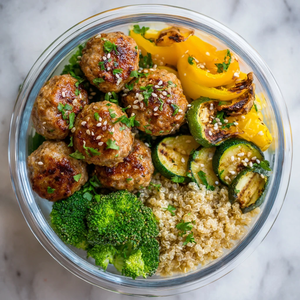 Healthy Turkey Meatball Meal Prep Bowls