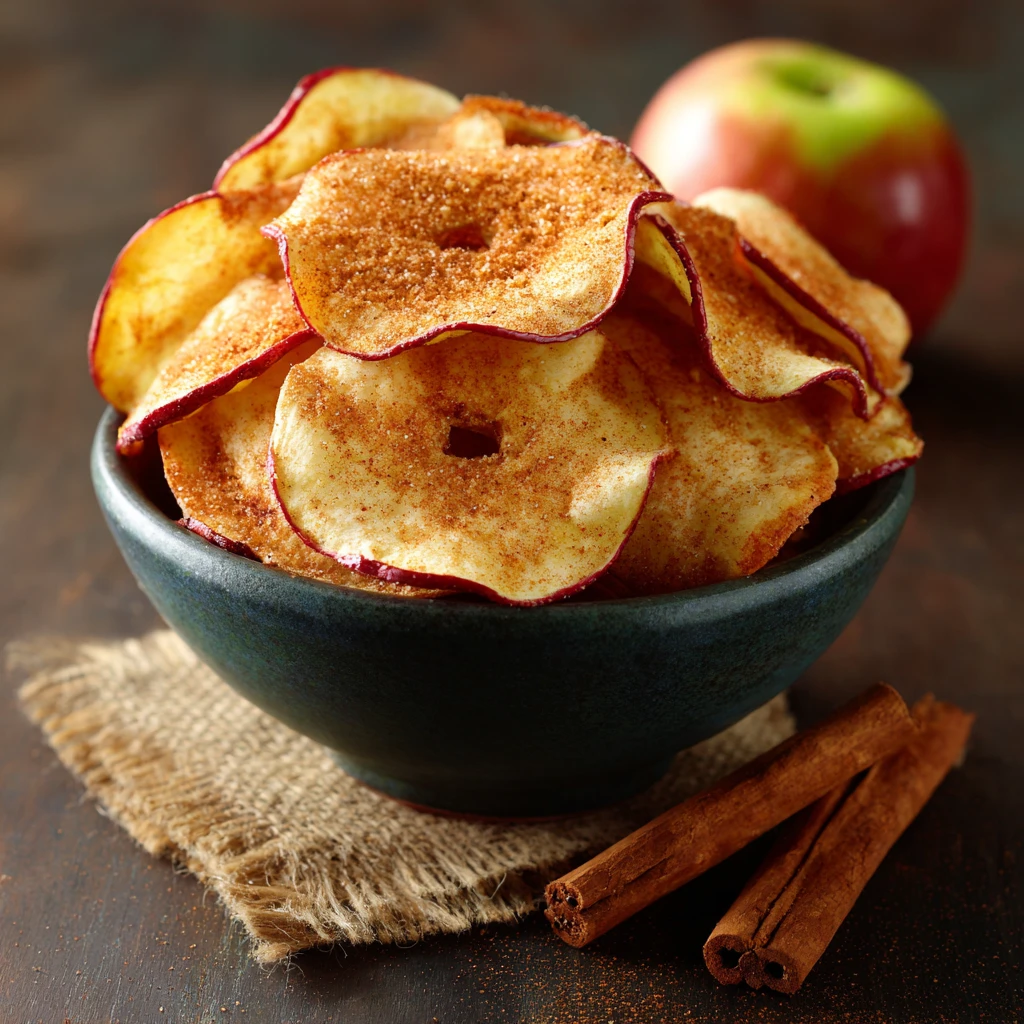Baked Apple Chips with Cinnamon Healthy Snacks