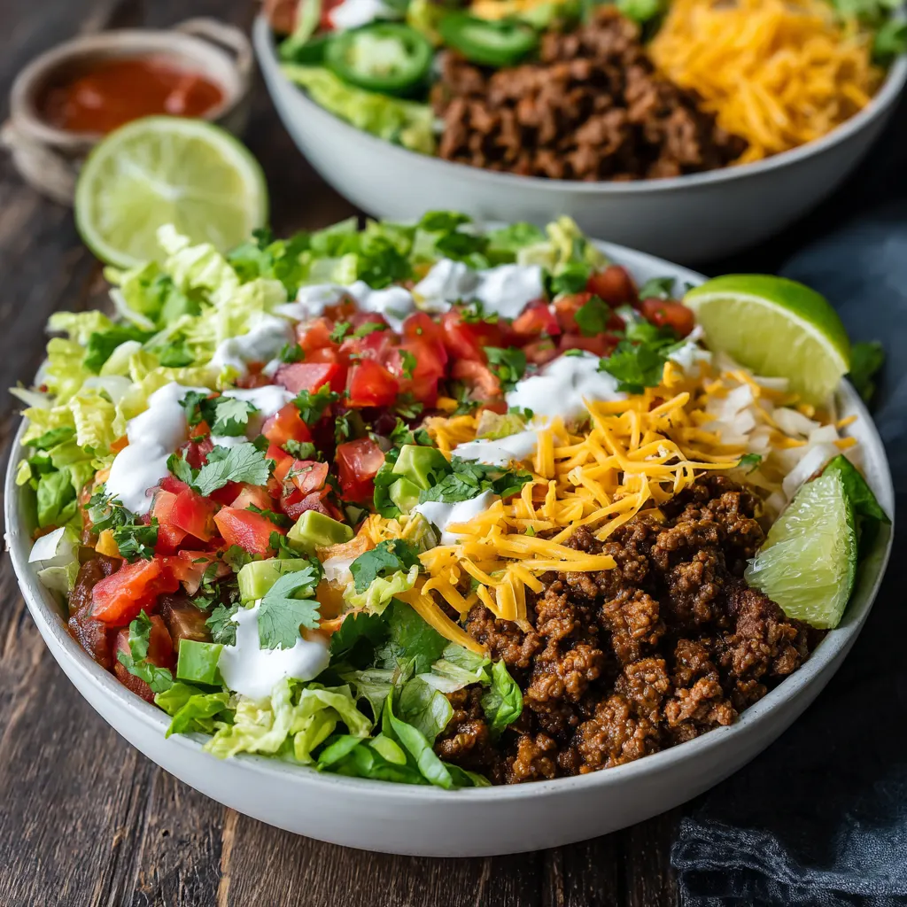Beef Taco Salad Bowls