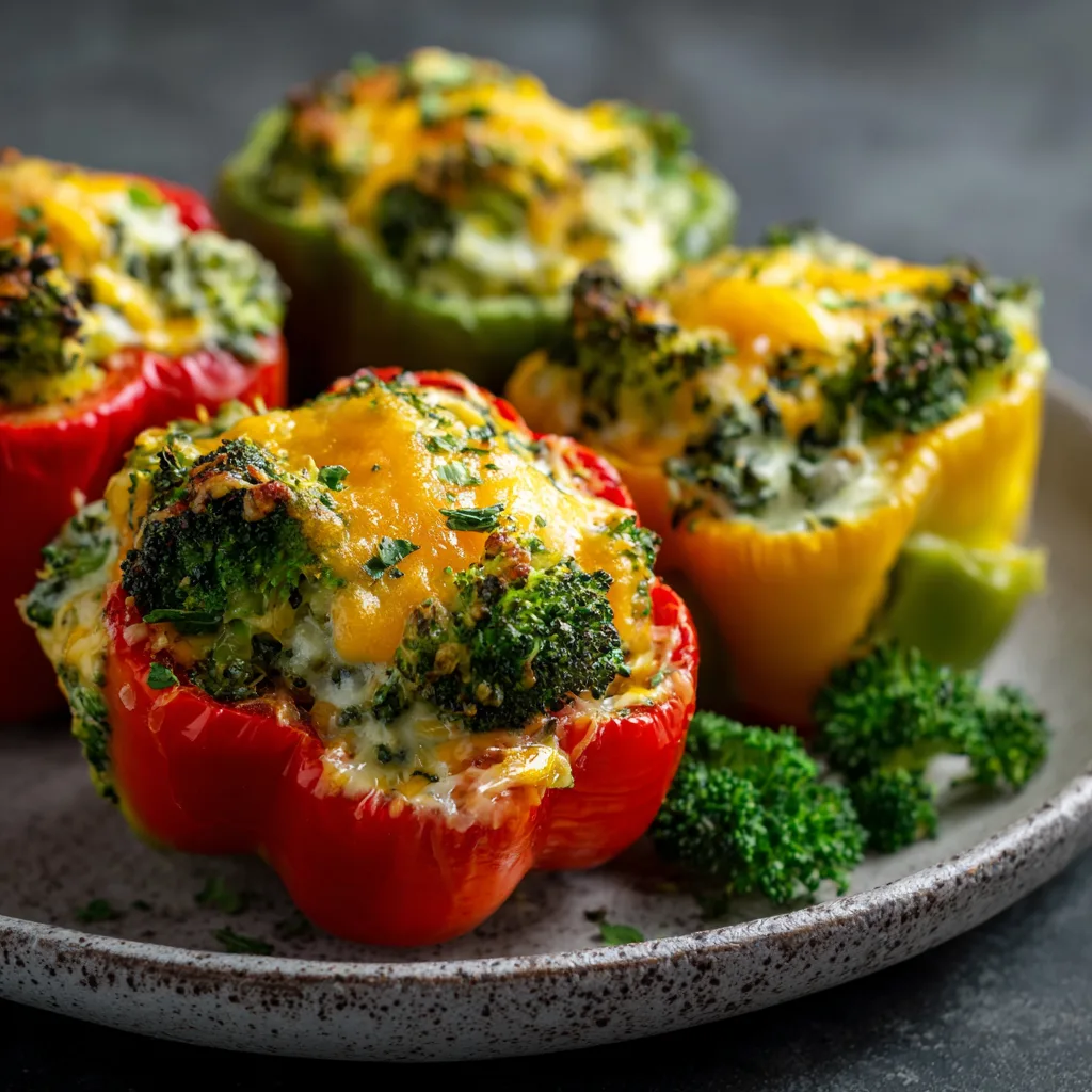 Broccoli Cheese Stuffed Peppers