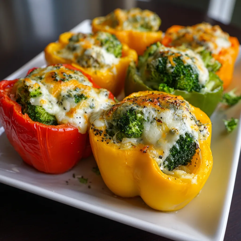 Broccoli Cheese Stuffed Peppers