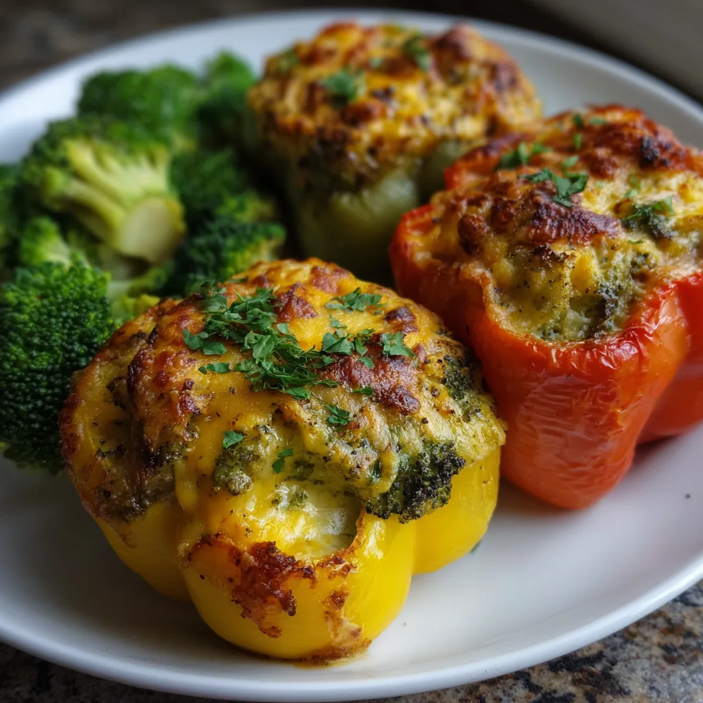 Broccoli Cheese Stuffed Peppers