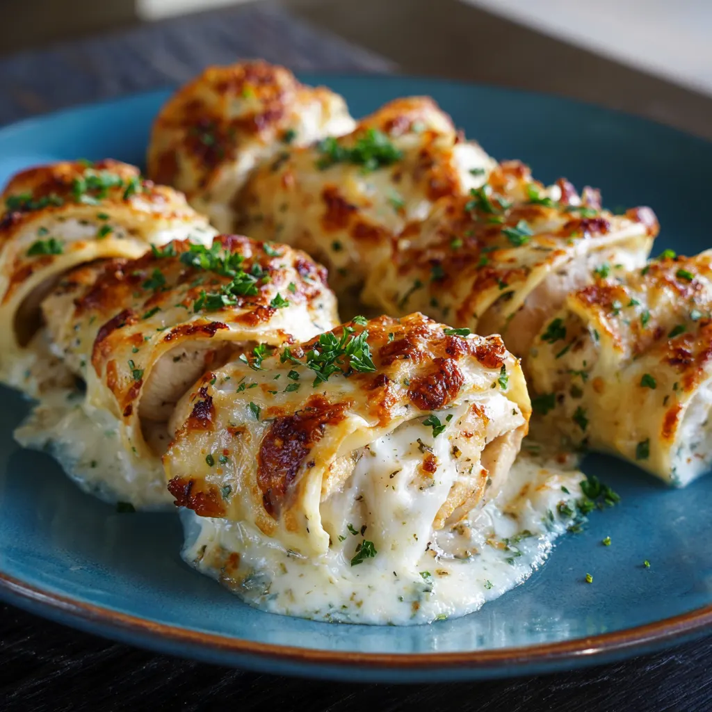 Chicken Alfredo Roll-Ups