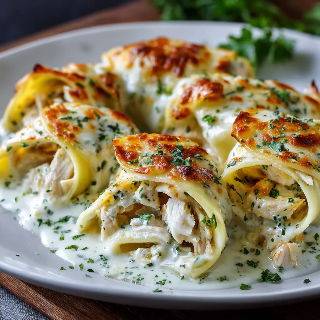 Chicken Alfredo Roll-Ups