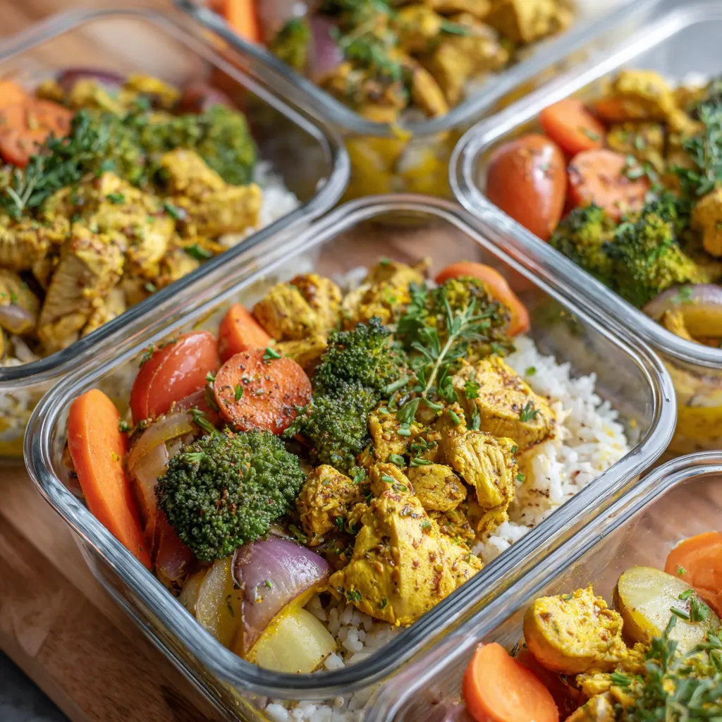 Chicken Curry Meal Prep Bowls