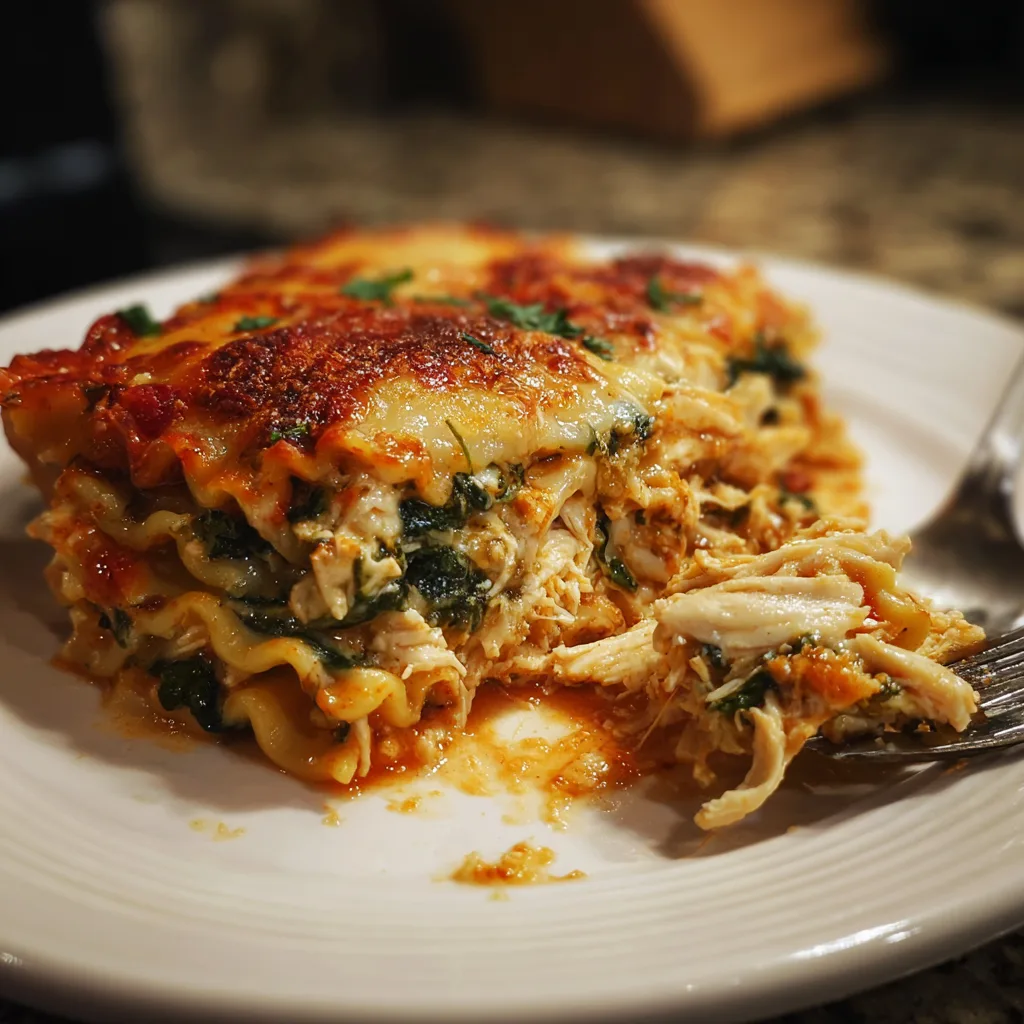 Crockpot Chicken and Spinach Lasagna
