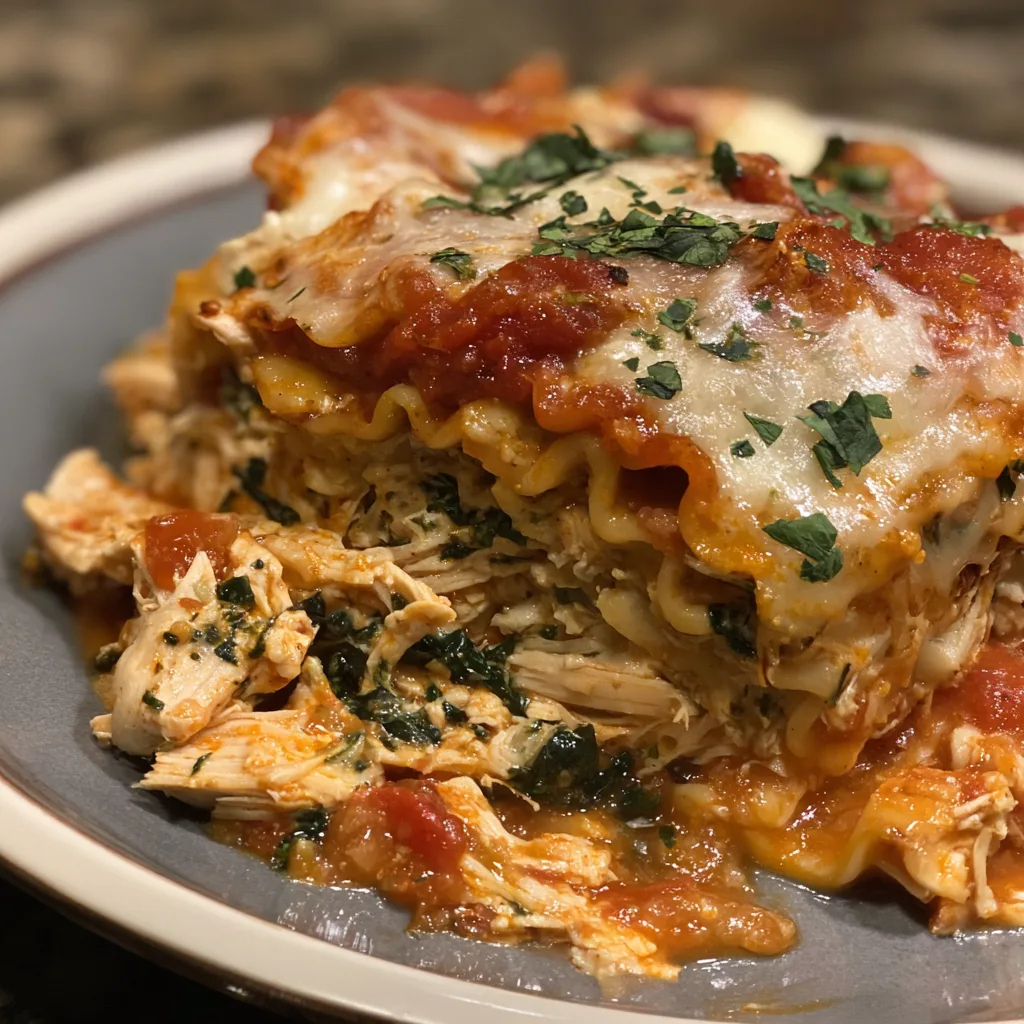 Crockpot Chicken and Spinach Lasagna