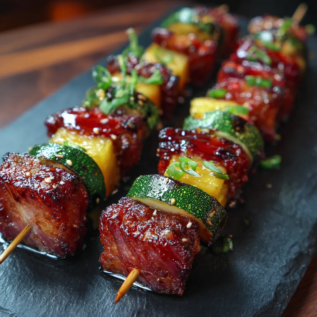 Honey Glazed Ham Skewers