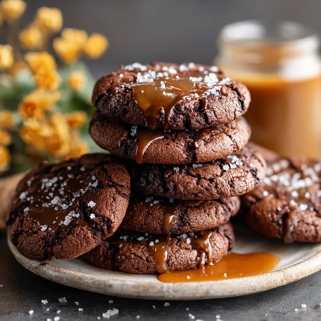 Salted Caramel Hot Chocolate Cookies