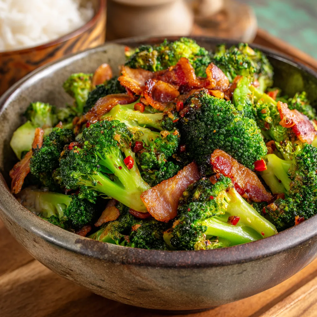 Spicy Broccoli Bacon Stir-Fry
