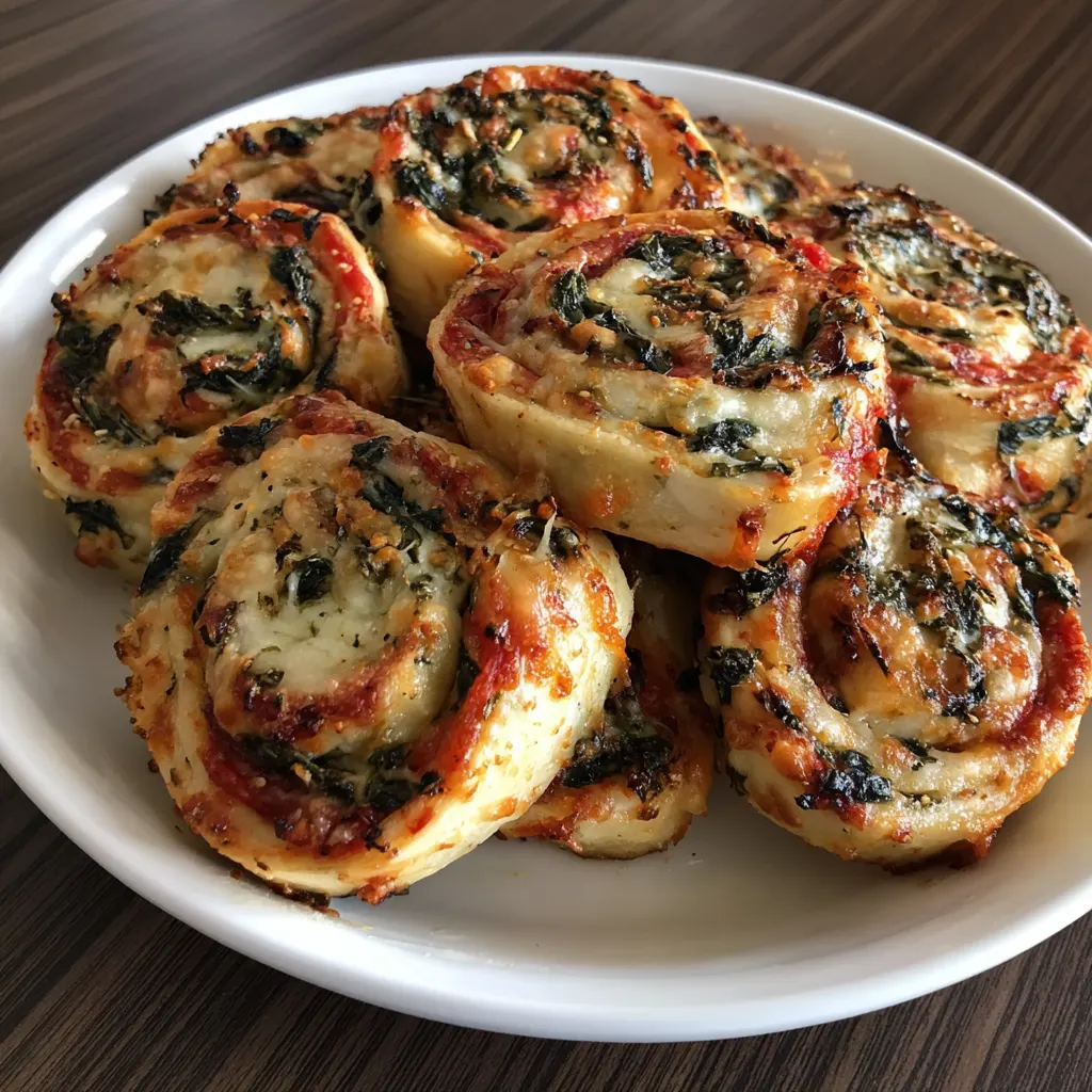 Spinach Cheese Pizza Roll-Ups