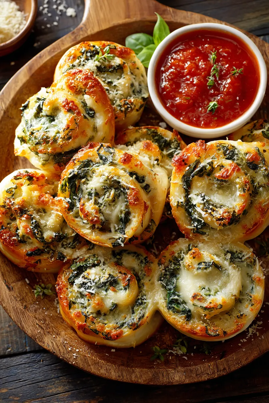 Spinach Cheese Pizza Roll-Ups