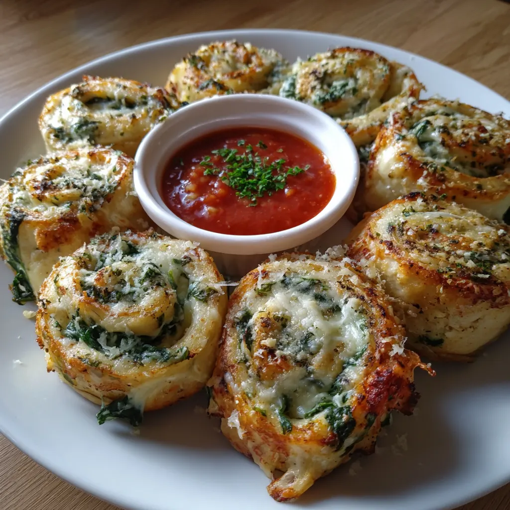 Spinach Cheese Pizza Roll-Ups