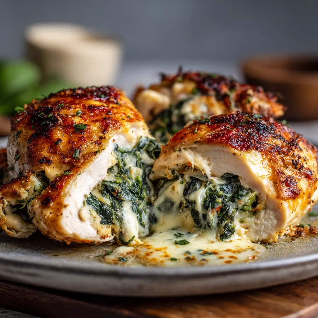 Spinach & Cheese Stuffed Chicken