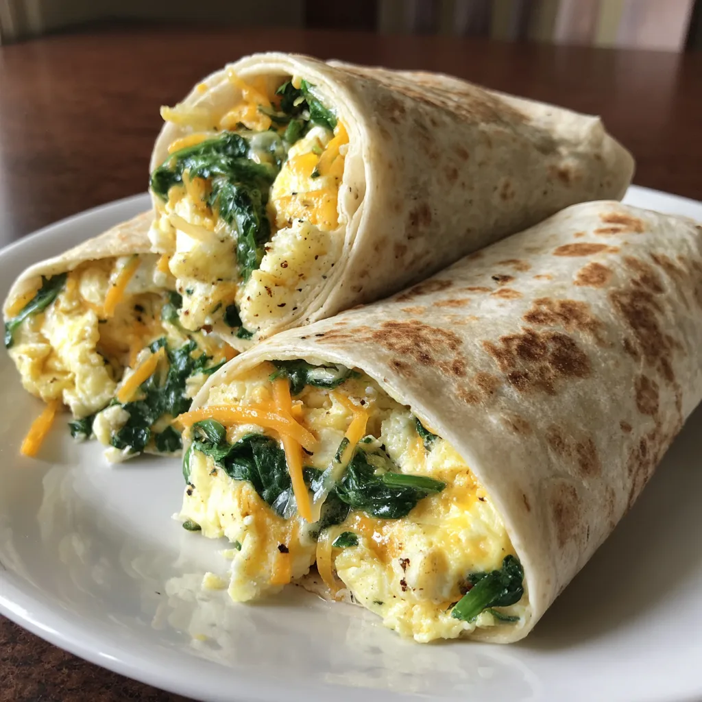 Spinach Egg Breakfast Burritos