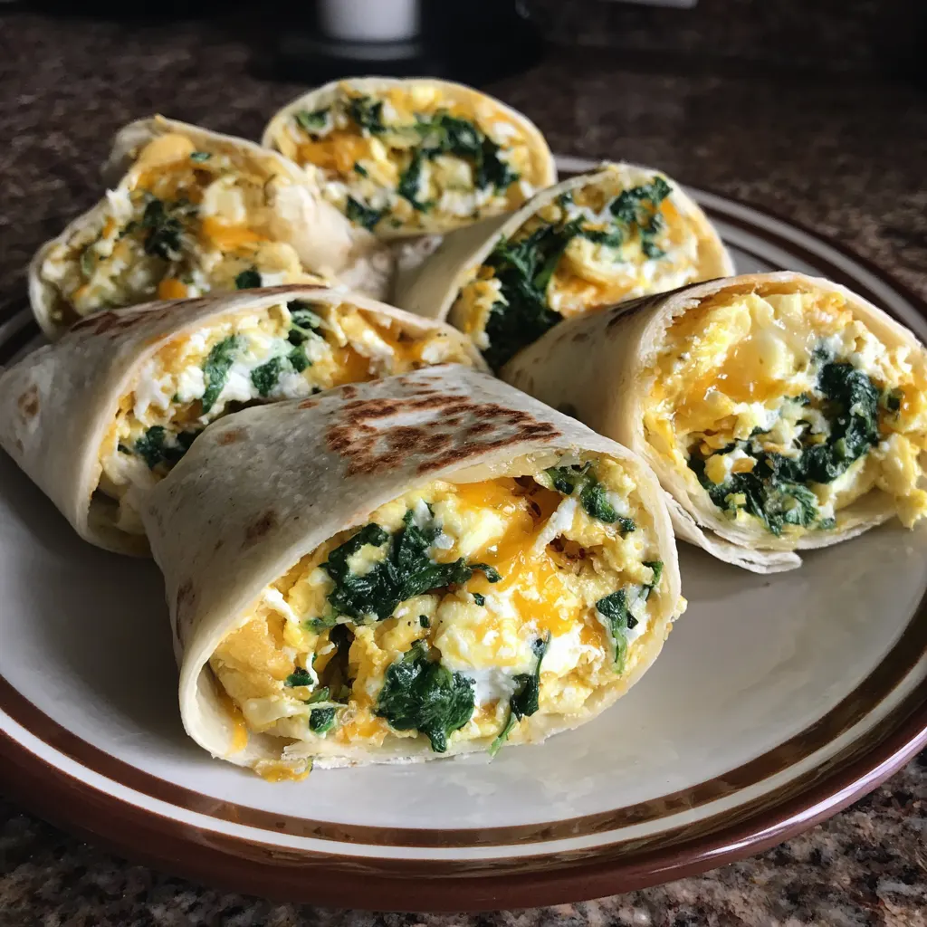 Spinach Egg Breakfast Burritos