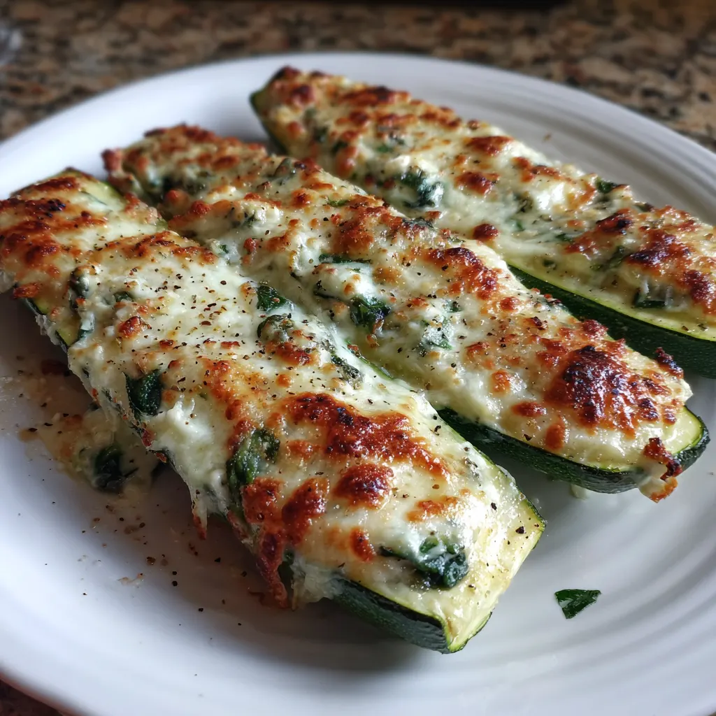 Spinach Ricotta Zucchini Boats