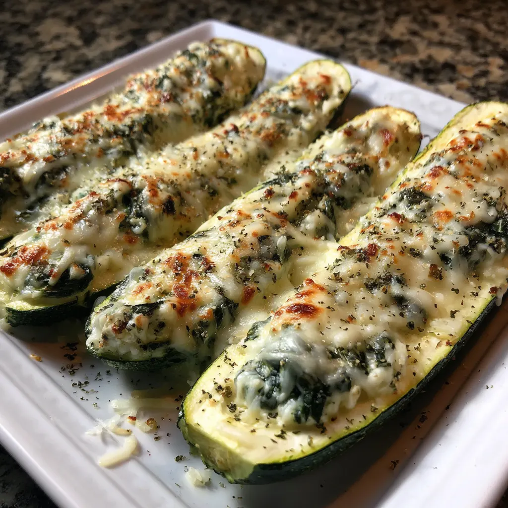 Spinach Ricotta Zucchini Boats