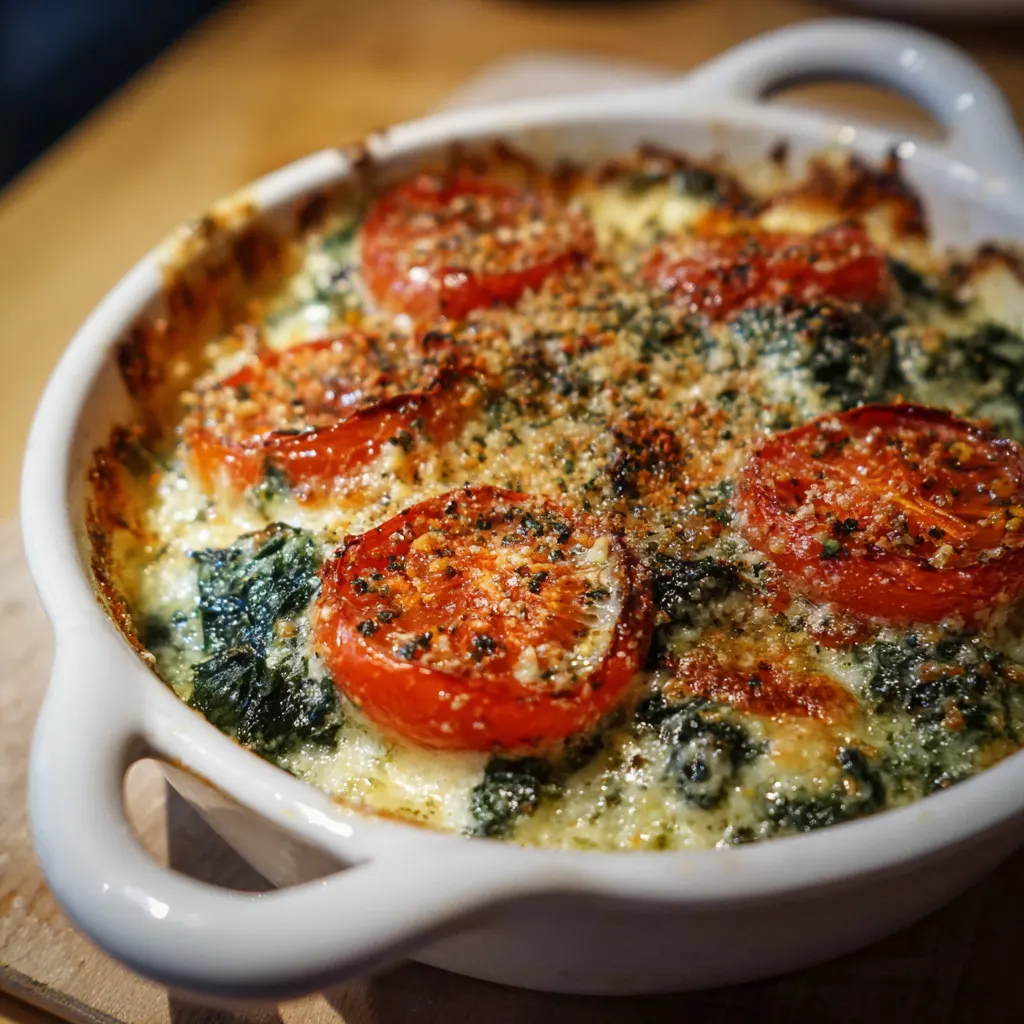 Spinach and Tomato Gratin
