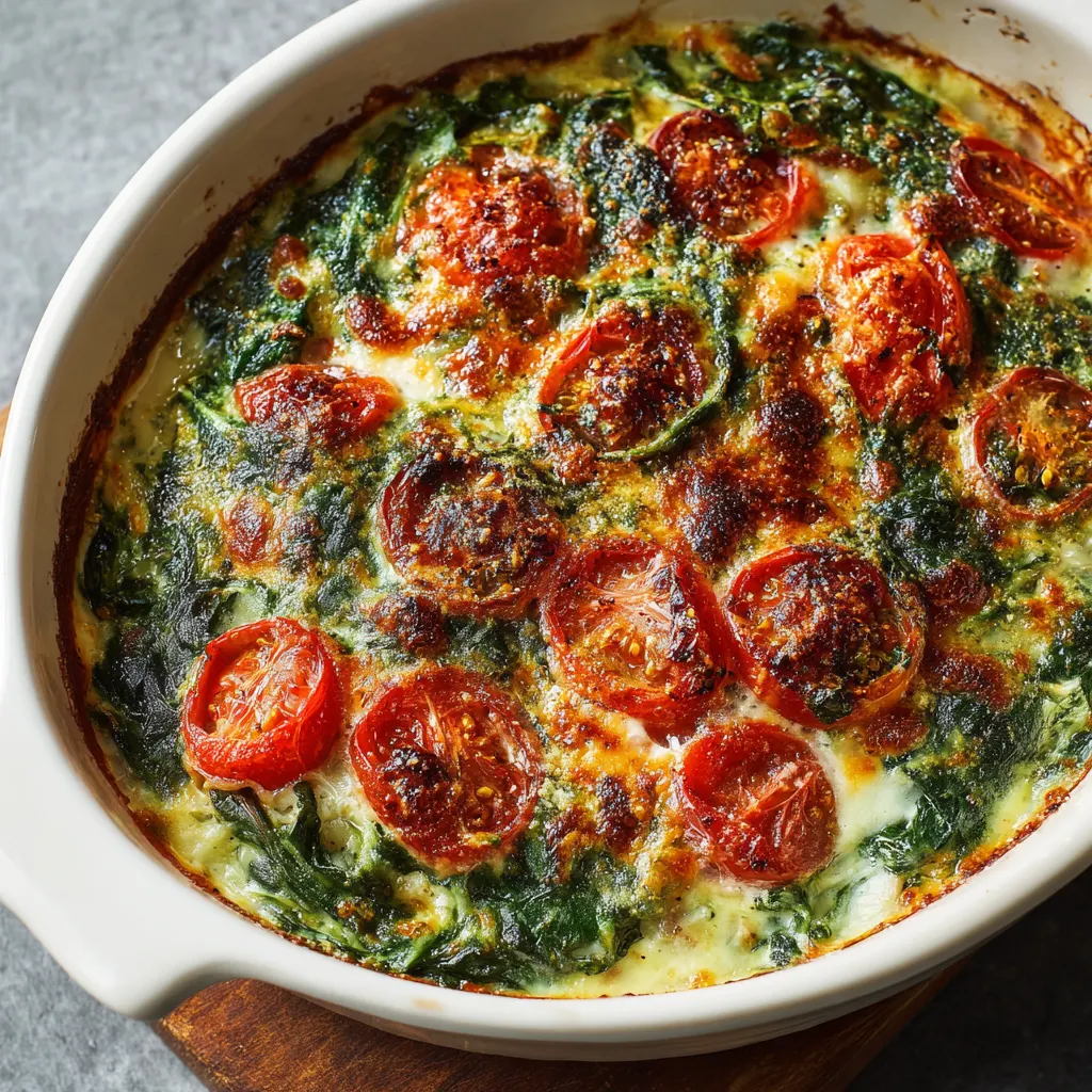 Spinach and Tomato Gratin