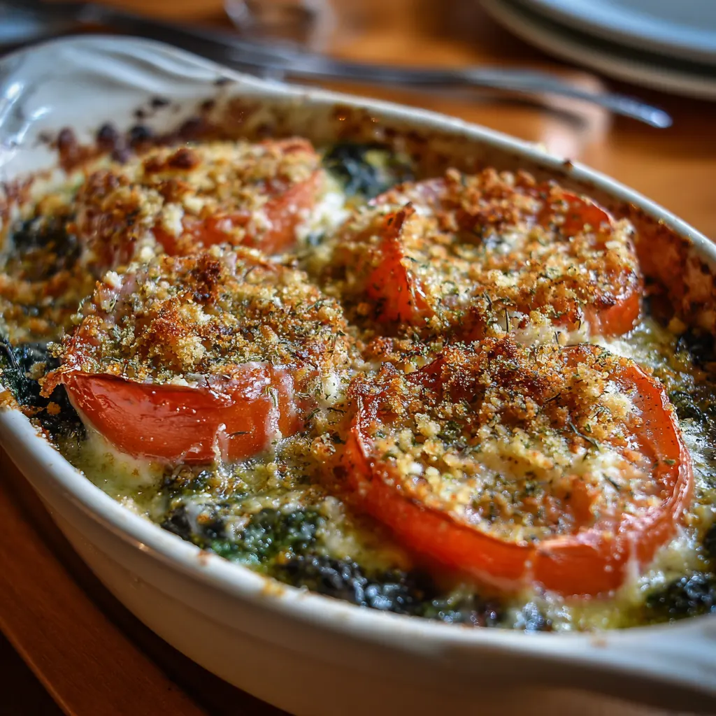 Spinach and Tomato Gratin

