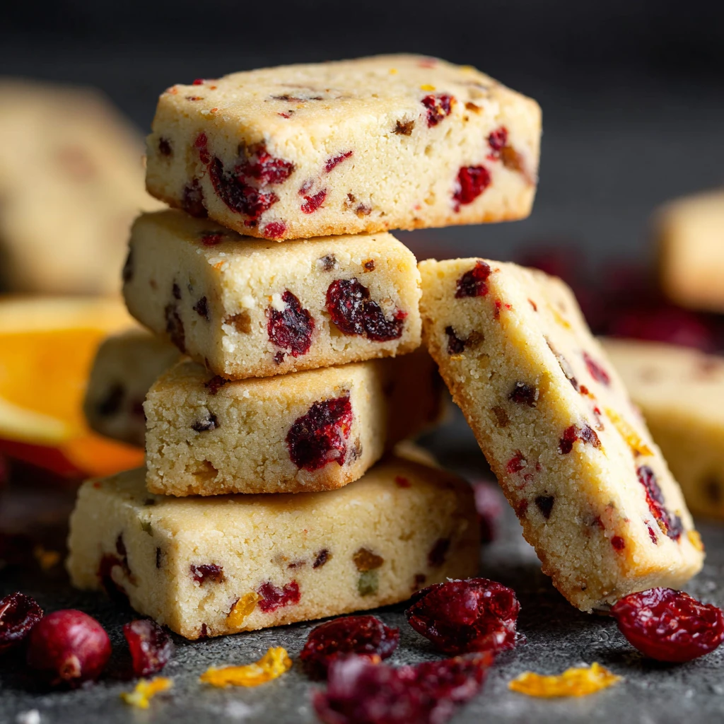 Cranberry Orange Shortbread Cookies