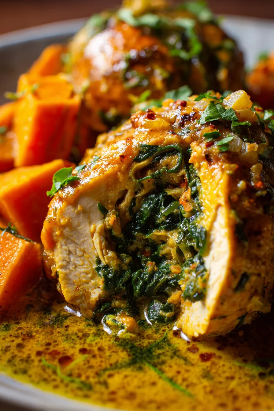 finished crockpot chicken curry