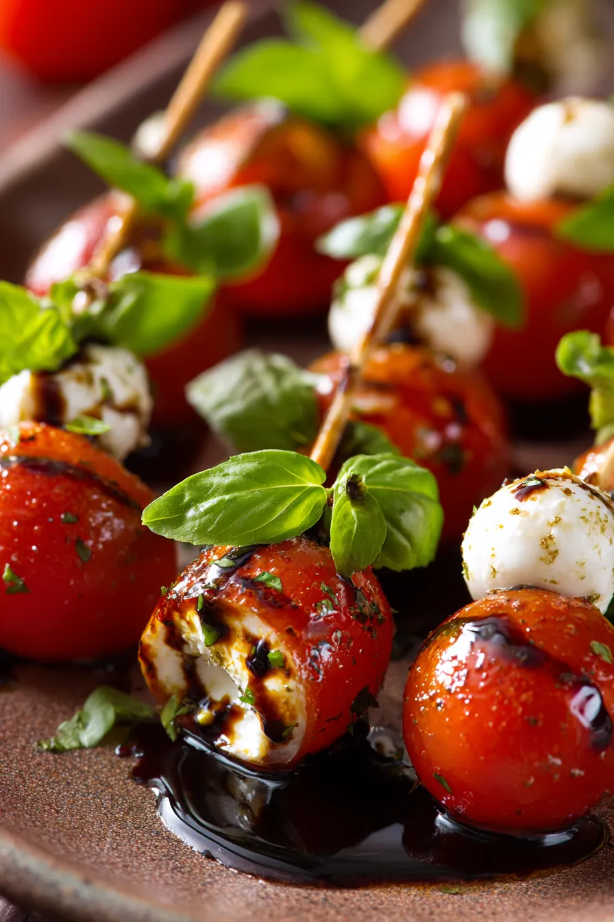 fresh mozzarella basil tomato stack