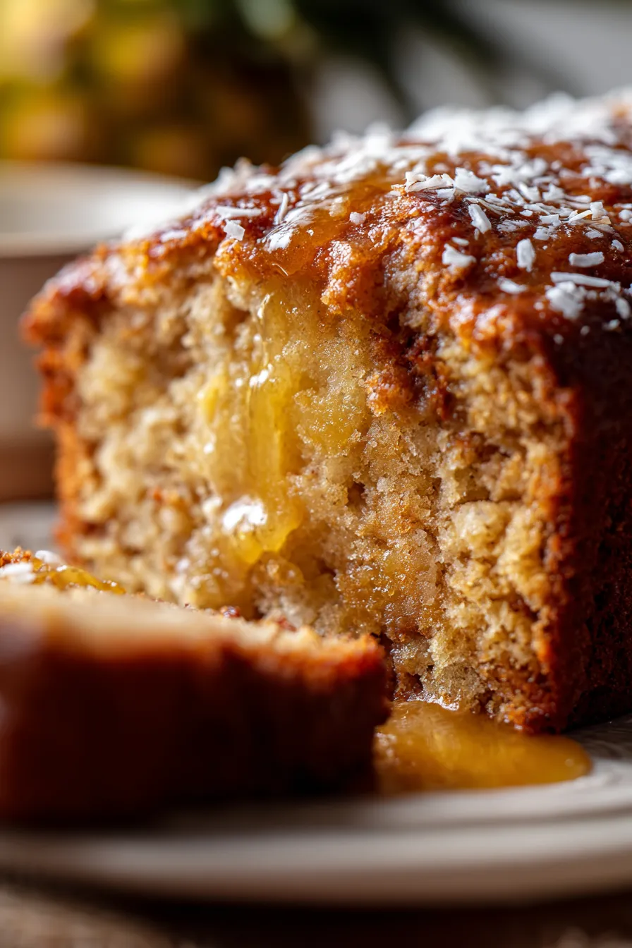 pineapple coconut loaf overhead