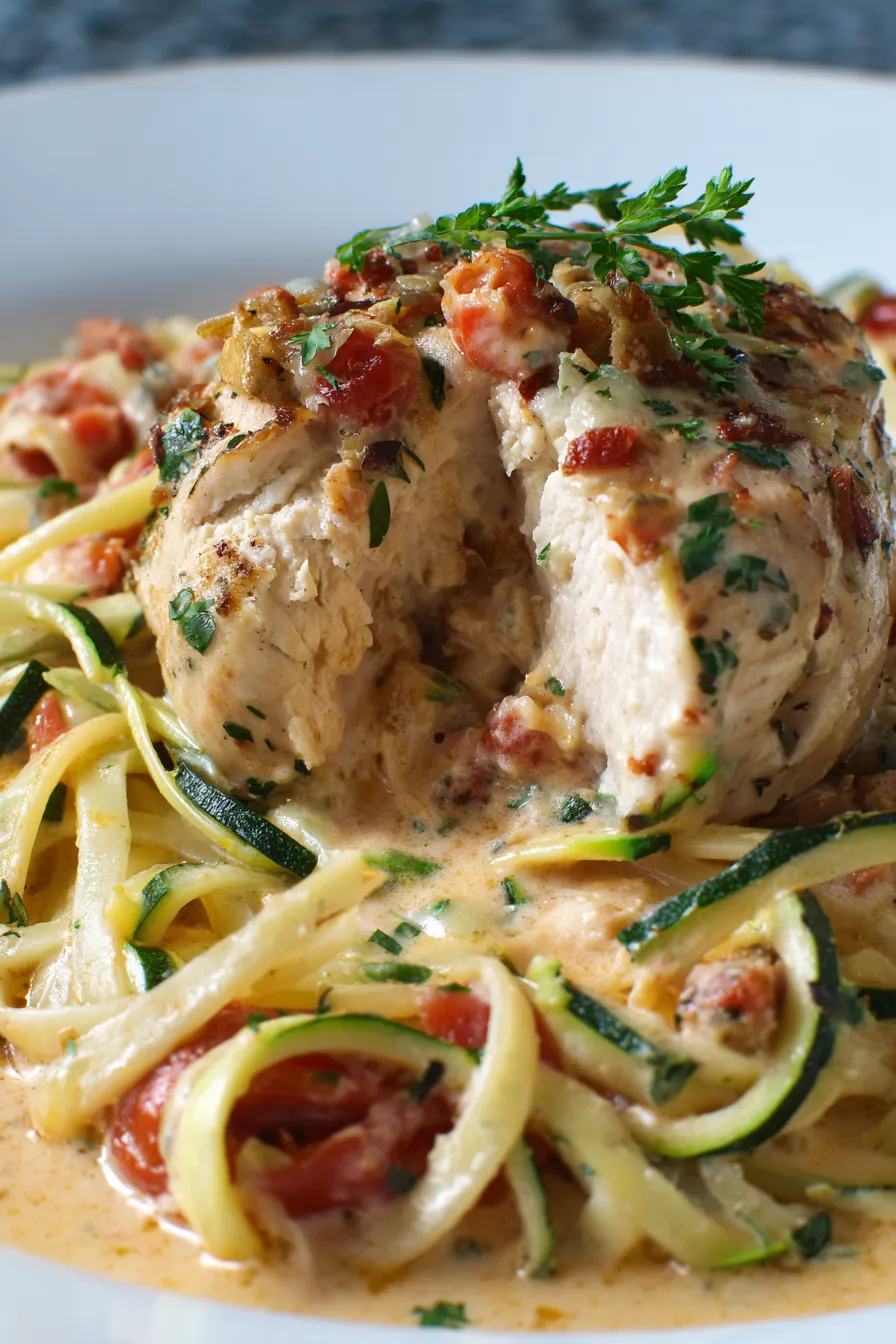 Zucchini chicken crockpot ingredients prep