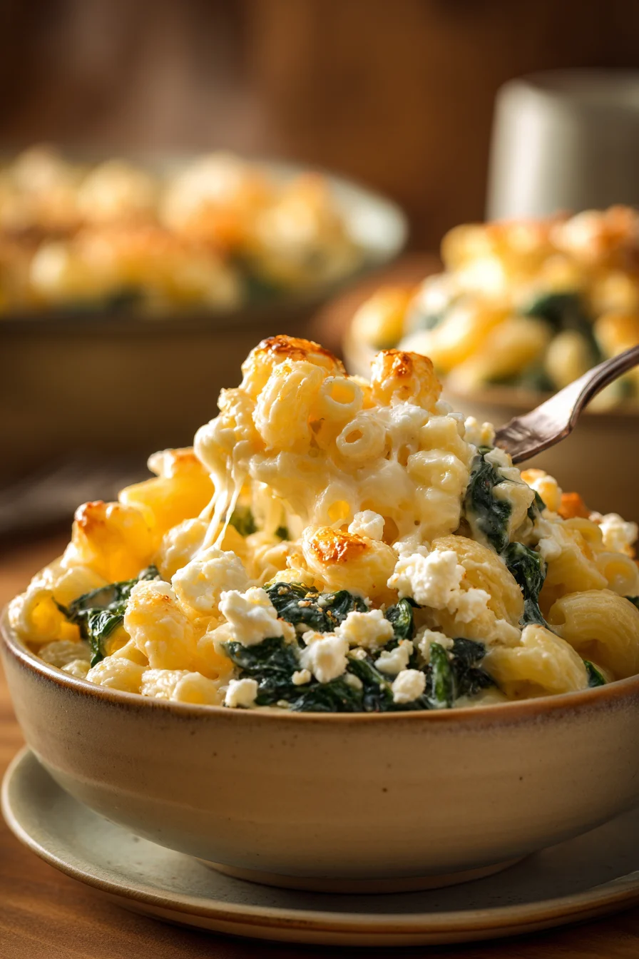 Mac and Cheese with Spinach and Feta