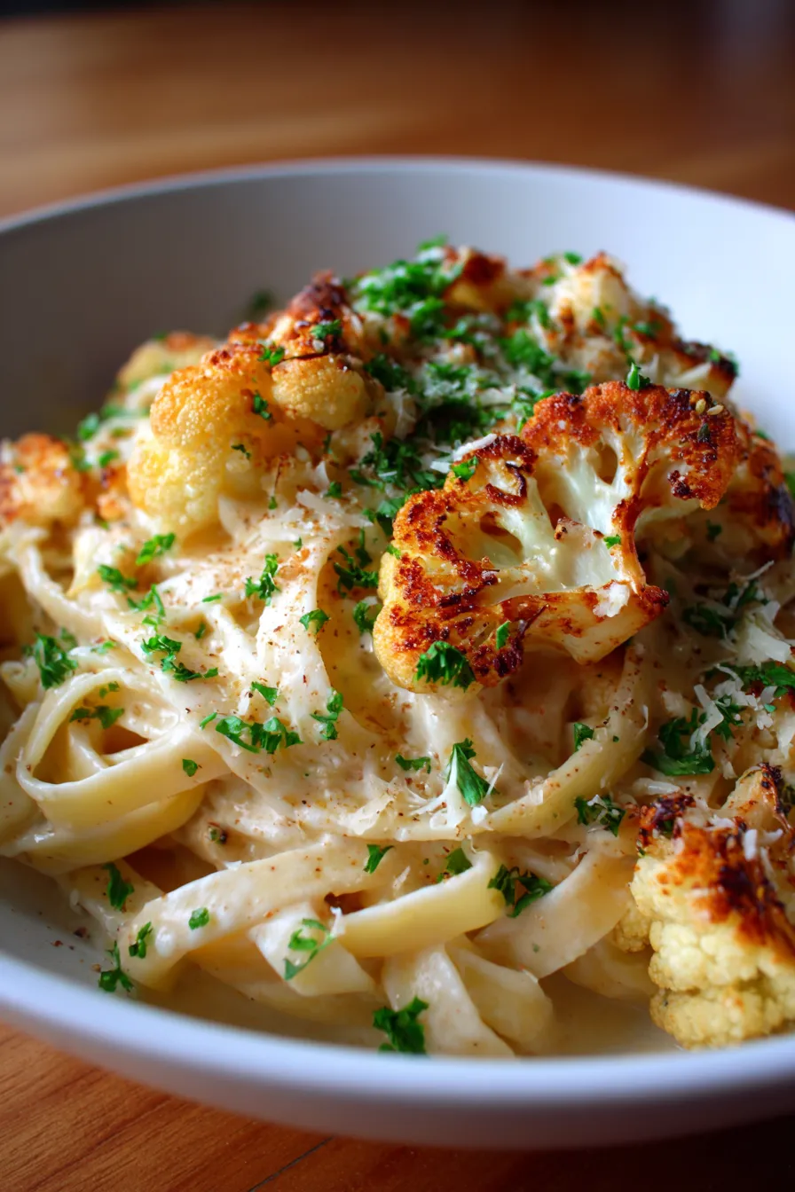 Alfredo pasta-served-fork
