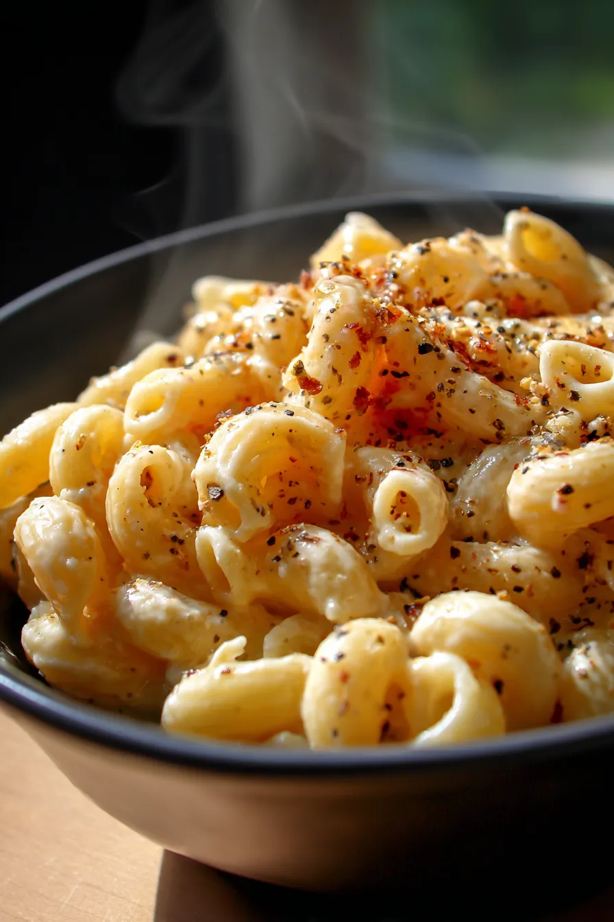 Alfredo-Style Mac and Cheese-sauce-closeup