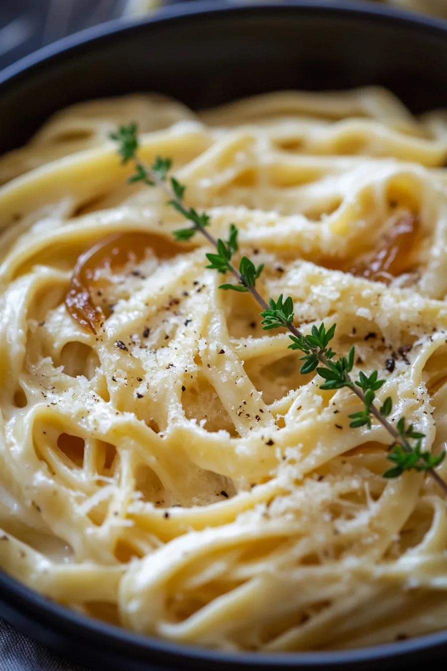 Creamy Alfredo with Caramelized Onions & Thyme Recipe