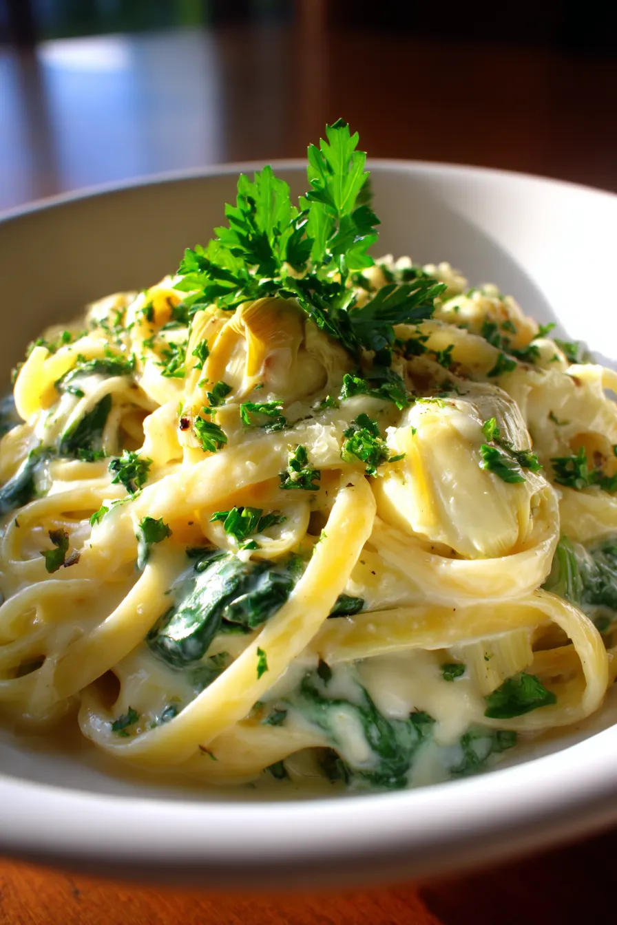 Alfredo with Spinach, Artichoke & Mozzarella-ingredients-fresh