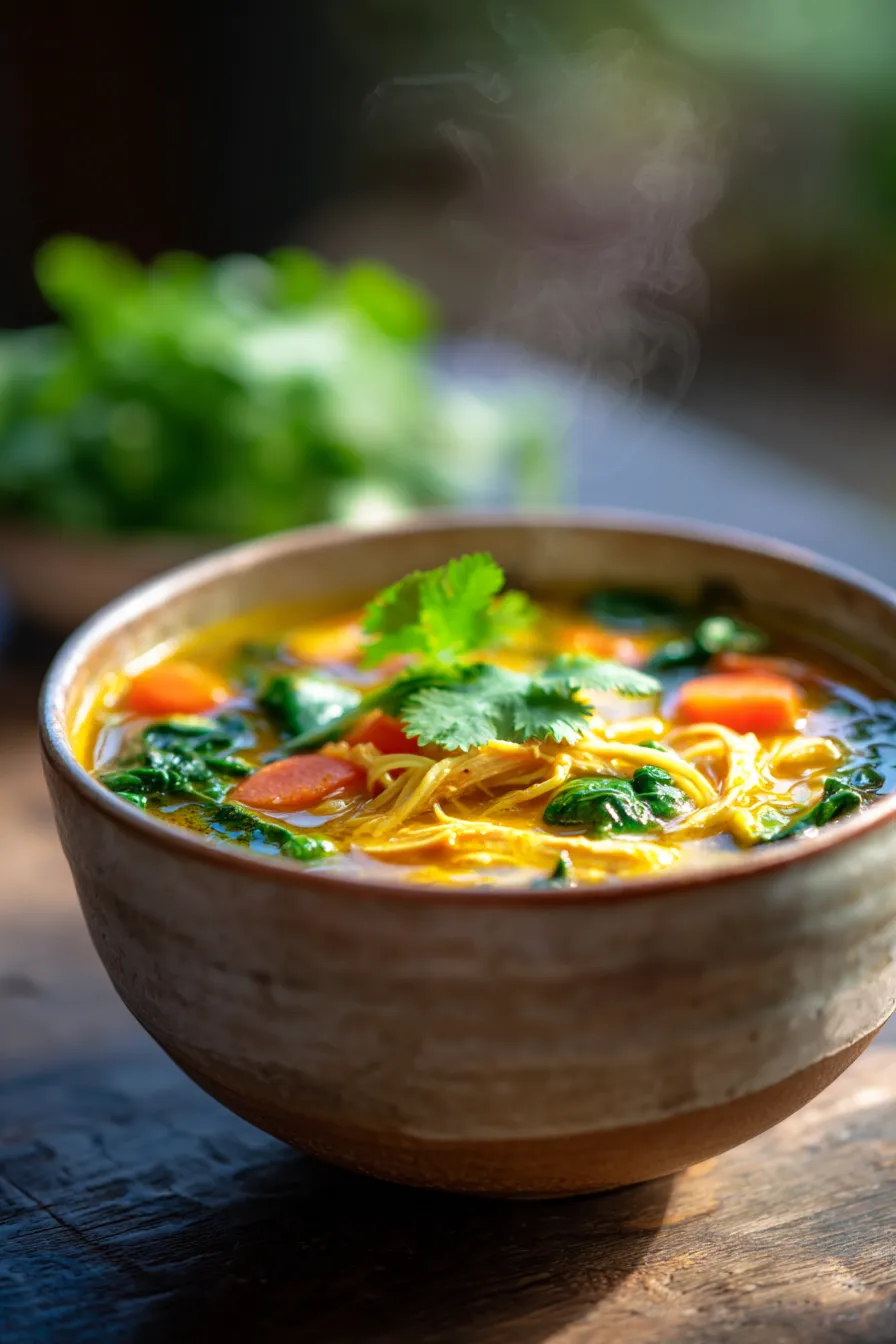 Anti-Inflammatory Turmeric Chicken Soup-texture-closeup