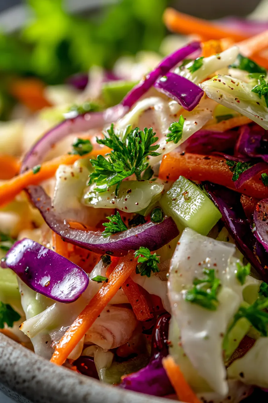 Apple Cider Vinegar Coleslaw-texture-closeup