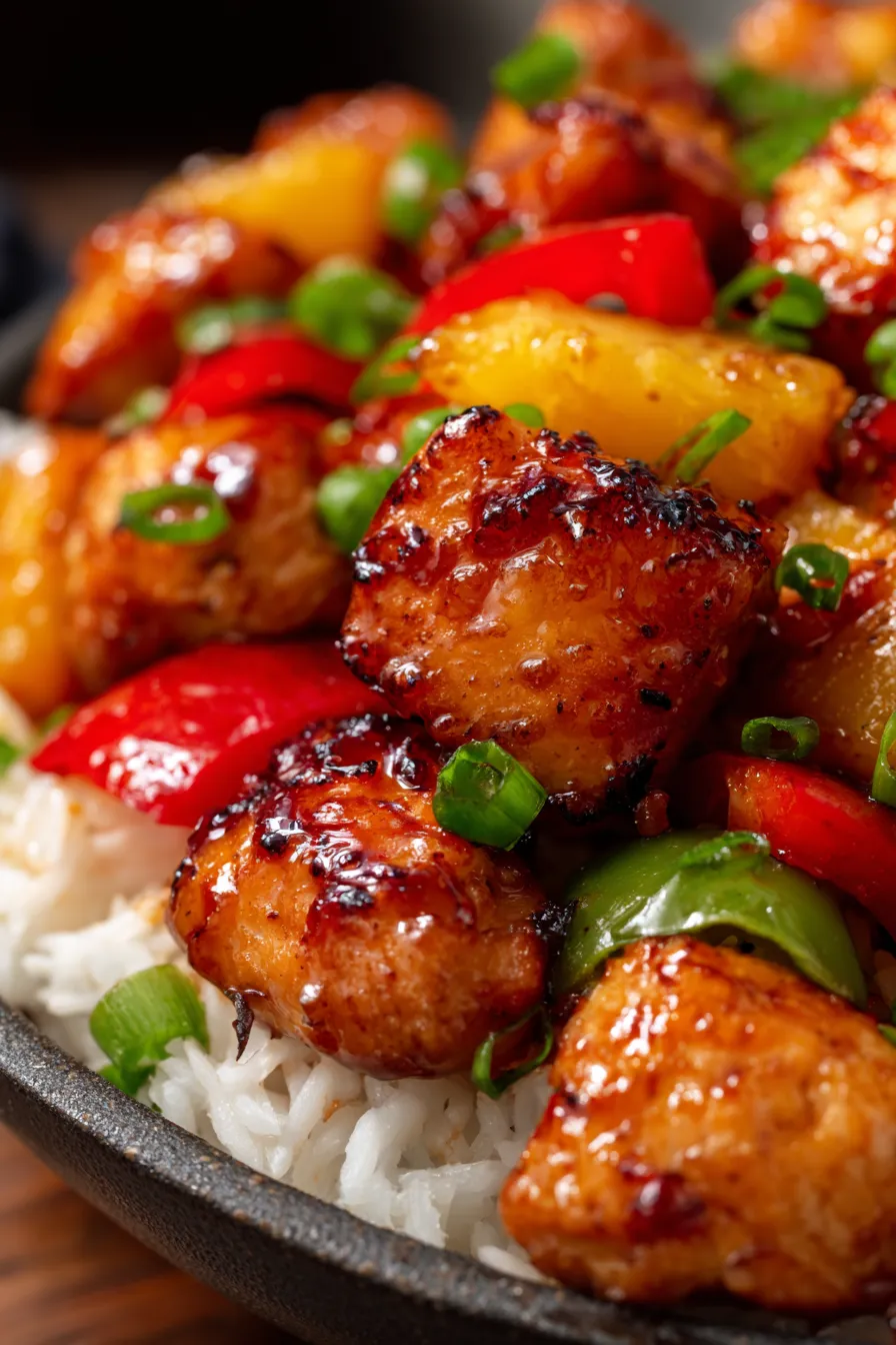 asian-inspired chicken stir-fry with rice - ingredients spread