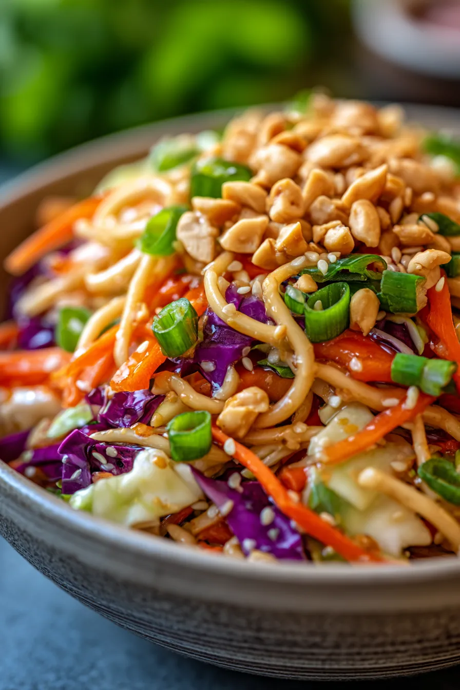 Asian Sesame Coleslaw with Ramen Crunch | Easy Side Dish